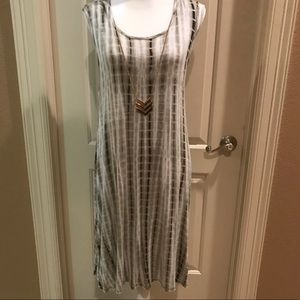 Sinc Green Tied Dyed Dress with attached necklace